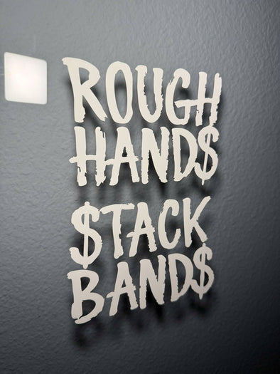 Rough Hands Stack Bands Sticker Decal