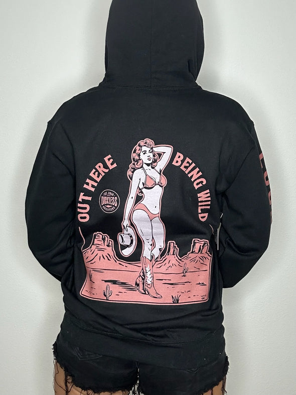 Out Here Being Wild Hoodie Dusty Coral