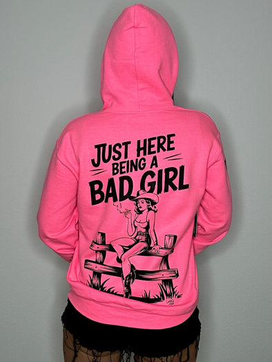 Bad Girl Hoodie Neon Pink