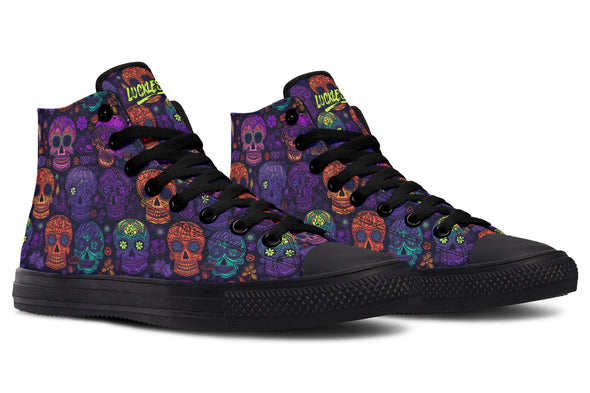 Blacklight Sugar Skull High Tops