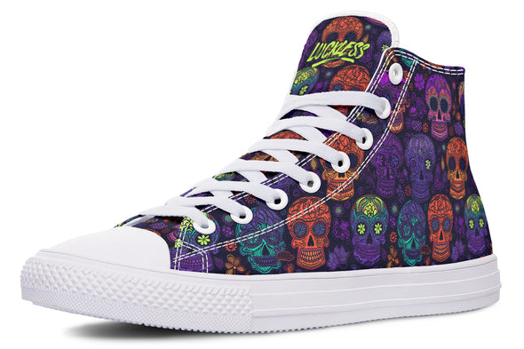 Blacklight Sugar Skull High Tops