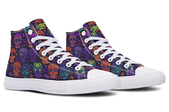 Blacklight Sugar Skull High Tops