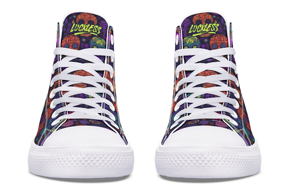 Blacklight Sugar Skull High Tops