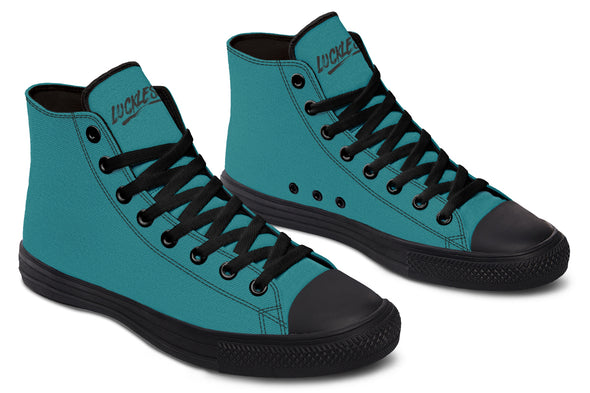 Sunflower And Skulls Teal High Tops