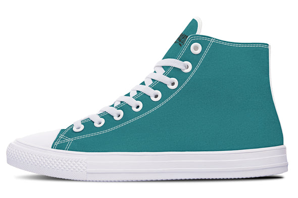 Sunflower And Skulls Teal High Tops