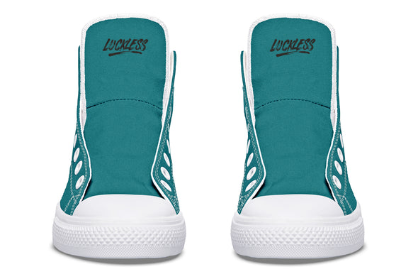 Sunflower And Skulls Teal High Tops