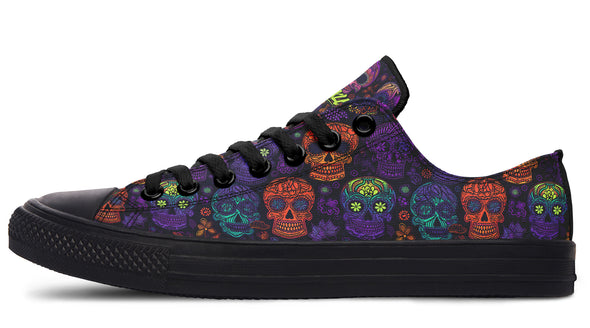 Blacklight Sugar Skull Low Tops