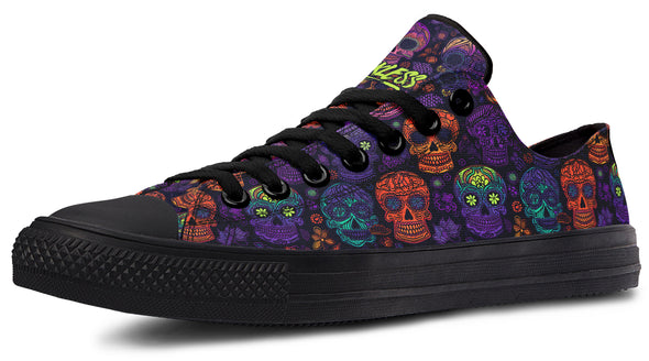 Blacklight Sugar Skull Low Tops