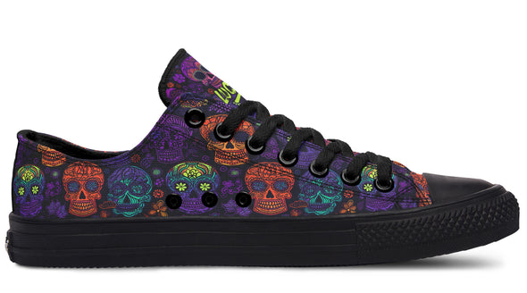 Blacklight Sugar Skull Low Tops