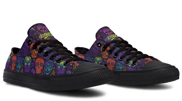 Blacklight Sugar Skull Low Tops