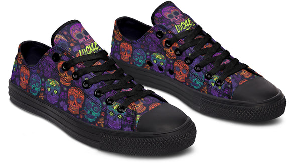 Blacklight Sugar Skull Low Tops