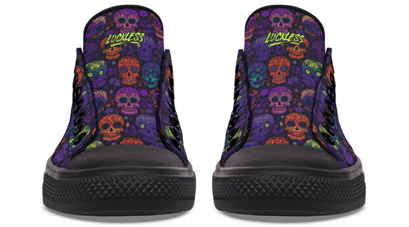 Blacklight Sugar Skull Low Tops