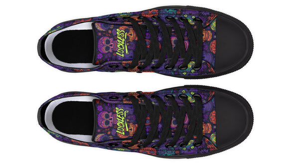 Blacklight Sugar Skull Low Tops