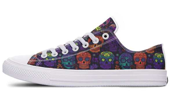 Blacklight Sugar Skull Low Tops