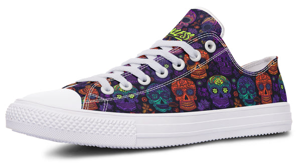 Blacklight Sugar Skull Low Tops