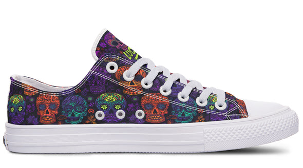 Blacklight Sugar Skull Low Tops