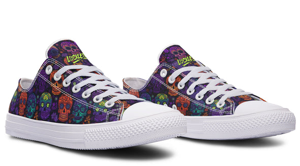 Blacklight Sugar Skull Low Tops