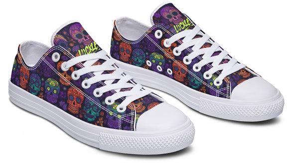 Blacklight Sugar Skull Low Tops