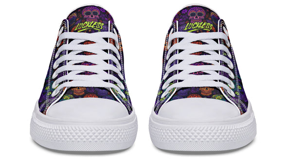 Blacklight Sugar Skull Low Tops