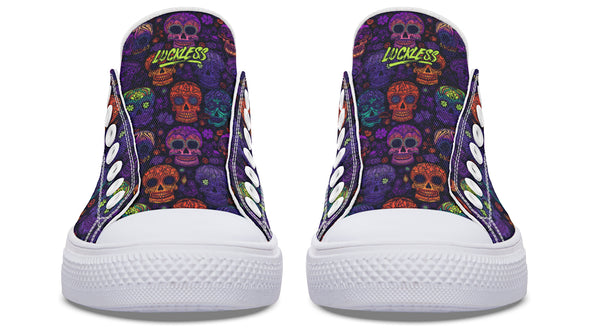 Blacklight Sugar Skull Low Tops