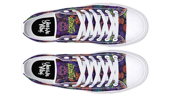 Blacklight Sugar Skull Low Tops