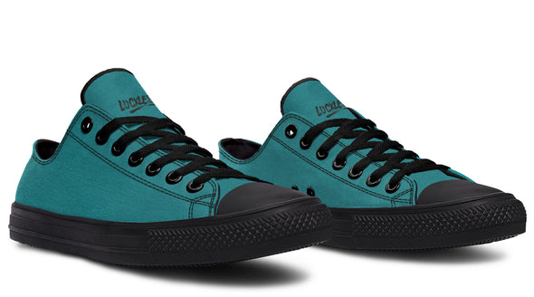 Sunflower And Skulls Teal Low Tops