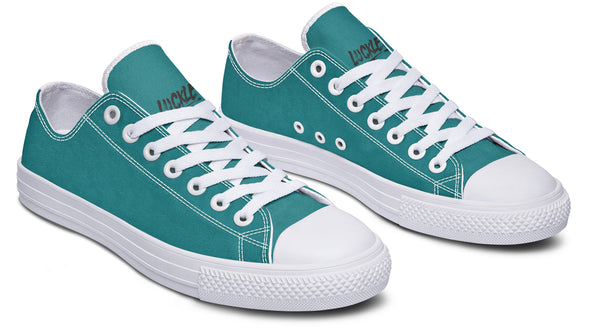 Sunflower And Skulls Teal Low Tops