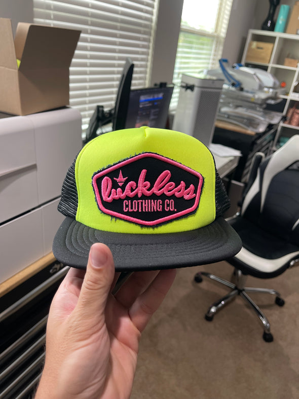 Neon Pink Patch + Neon Yellow Trucker