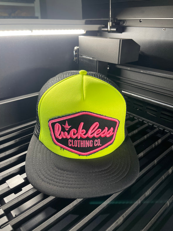 Neon Pink Patch + Neon Yellow Trucker