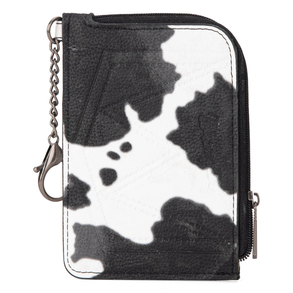 Wrangler Cow Print Print Mini Zip Card Case - Black