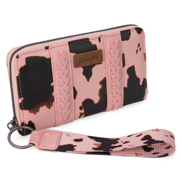 Wrangler Cow Print Wallet - Pink