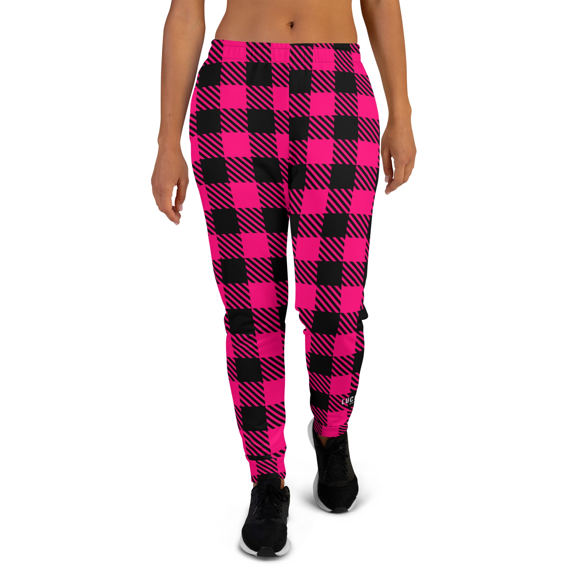 Plaid joggers online womens