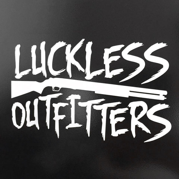 Luckless Outfitters Decal (White) - Luckless Outfitters - Country - Apparel - Music - Clothing - Redneck - Girl - Women - www.lucklessclothing.com - Matt - Ford Parody - Concert - She Wants the D - Lets Get Dirty - Mud Run - Mudding - 